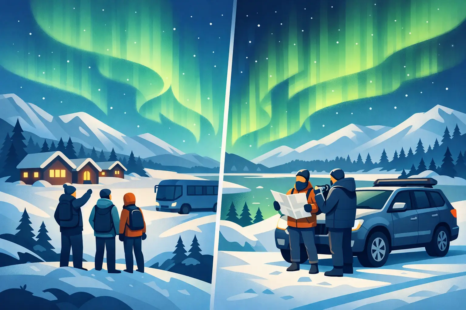You are currently viewing Aurora Tour vs Self Drive Lapland