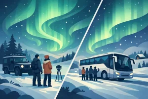 Read more about the article Rovaniemi Aurora Tour vs Bus: Which Wins?